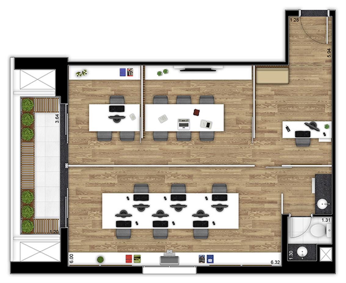 Planta 60m²