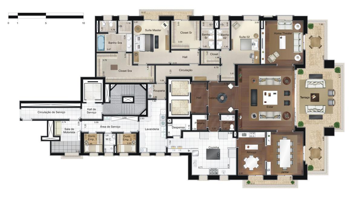 Apto. 400m² - Opção 3 - Torre 2