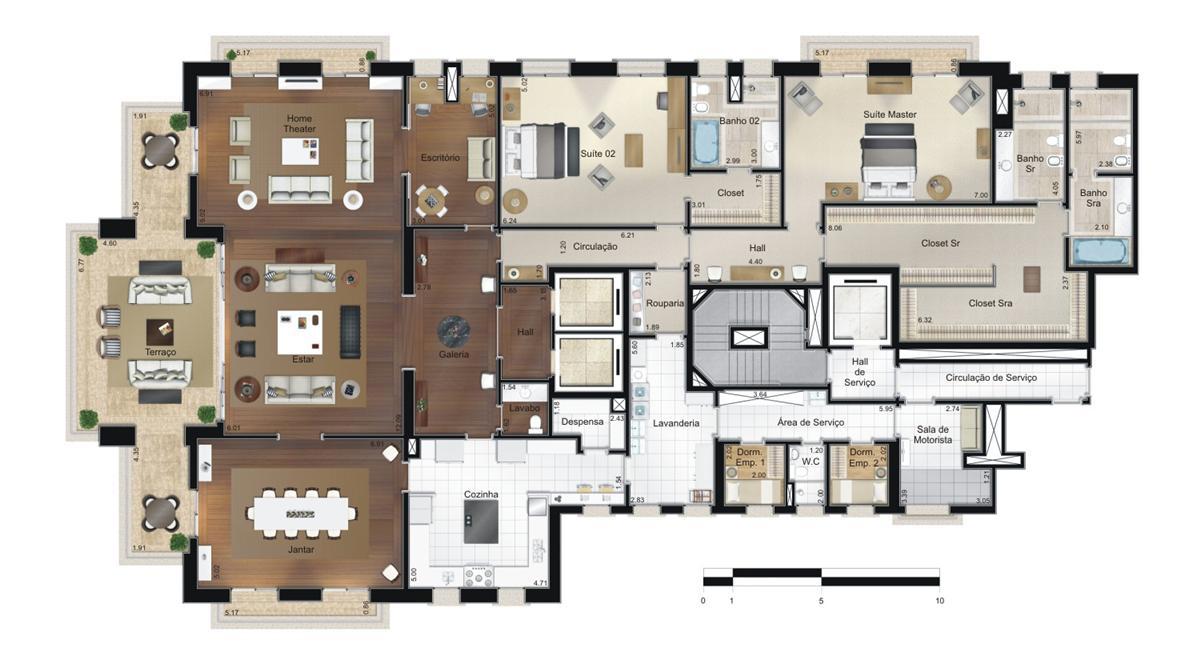 Apto. 500m² - Opção 3 - Torre 2