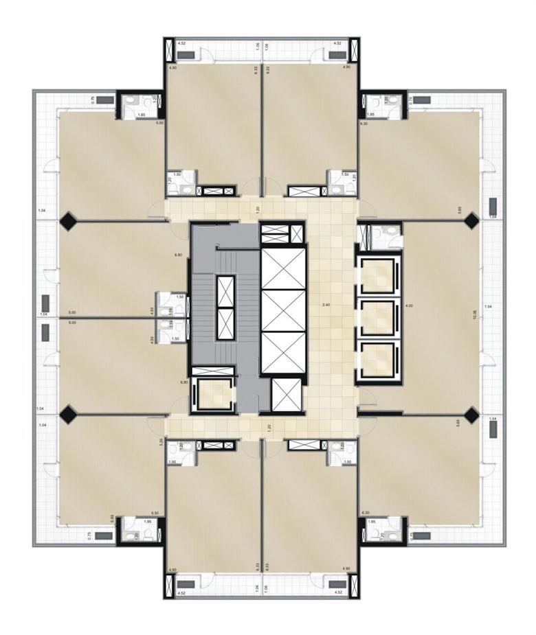 Planta tipo - 2º ao 15º Pavimento