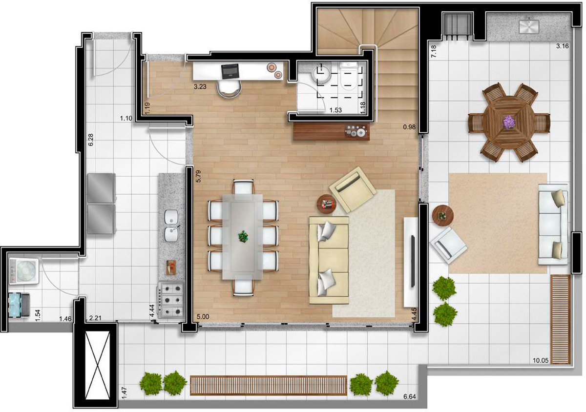 Apto. Cobertura - Inferior