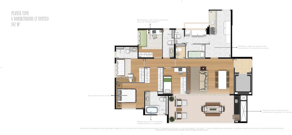 Apto. 142m² - Planta Tipo