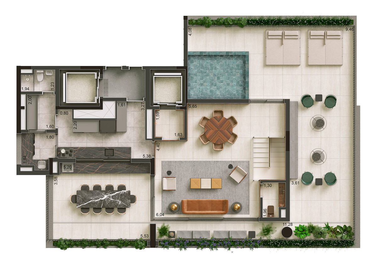 Planta Duplex Superior 405m²