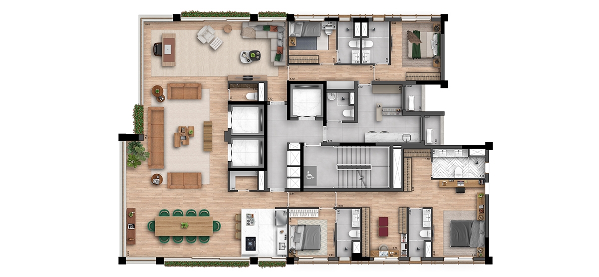 2 Suítes Tipo 147 m²