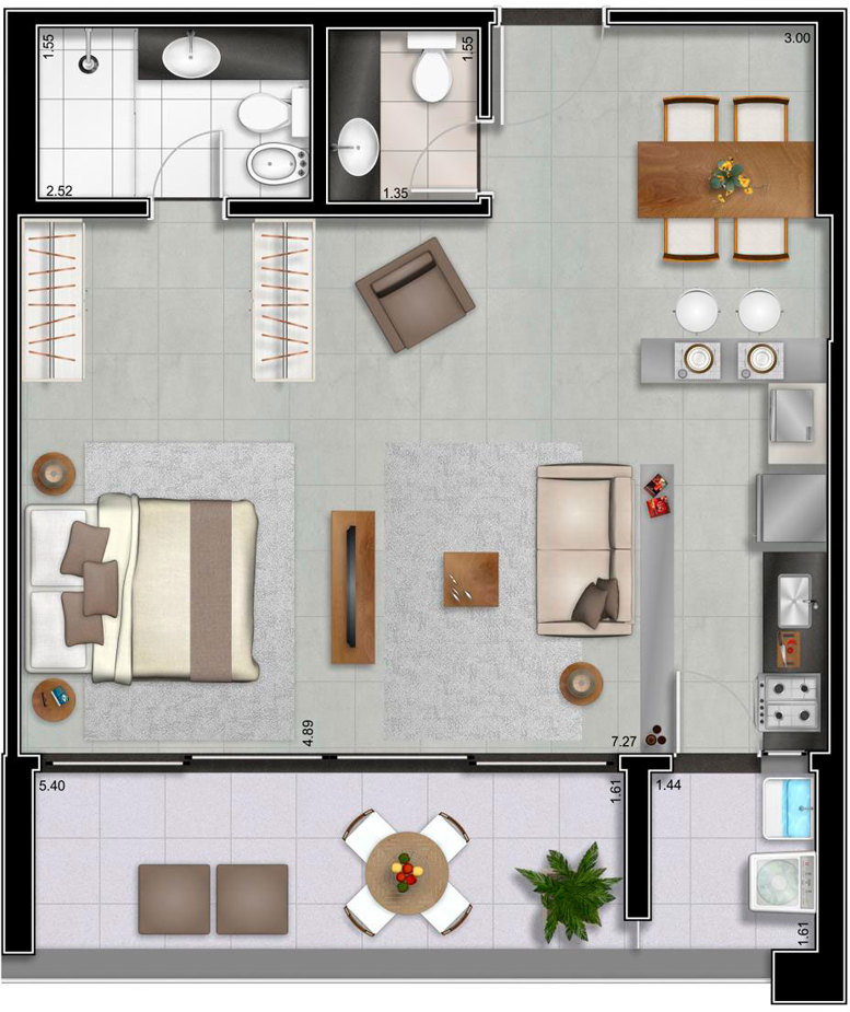 Apto. 65m² - Apto Tipo