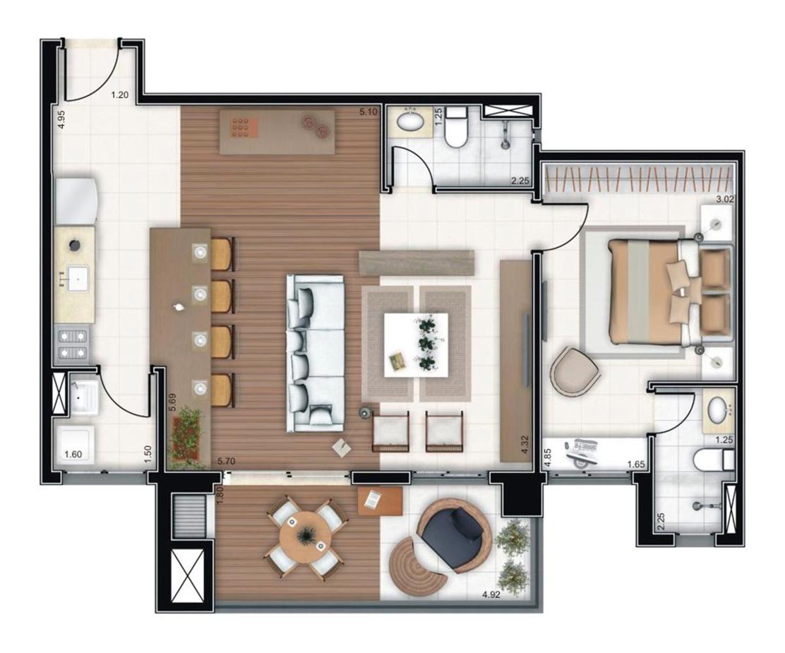 Apto. 77m² - Ampliada